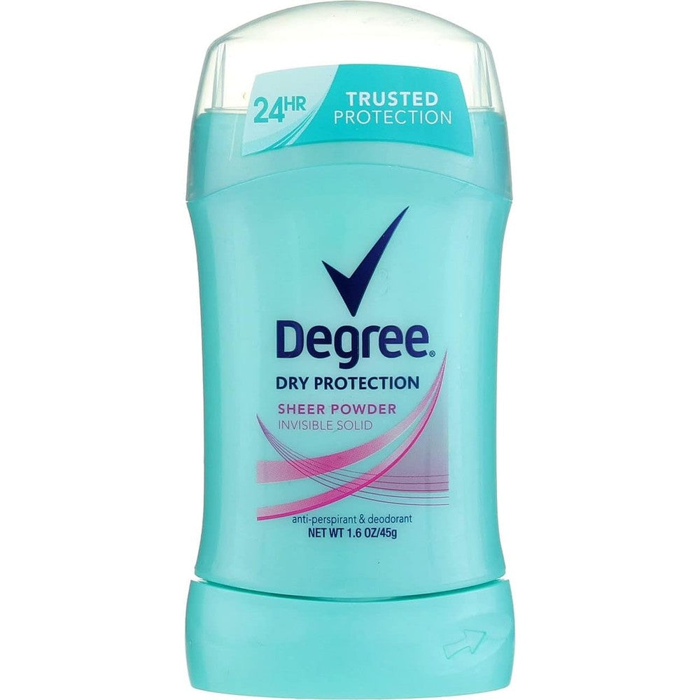 Degree Women Sheer Powder Invisible Solid Antiperspirant Deodorant front view twin pack