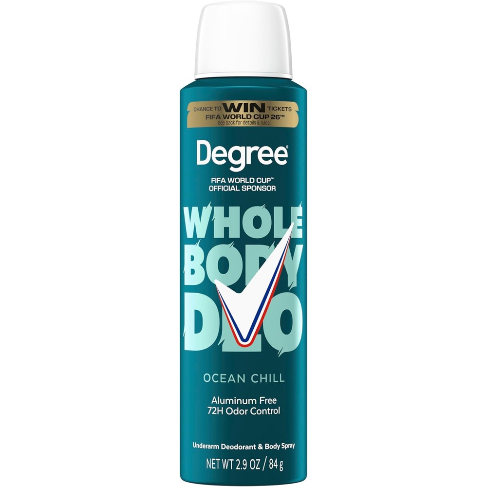 Degree Men Whole Body Deodorant Spray Ocean Chill front view for premium mens grooming