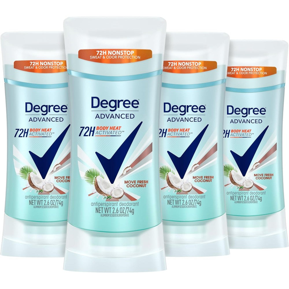 Degree Advanced Antiperspirant Deodorant Move Fresh Coconut front view packaging