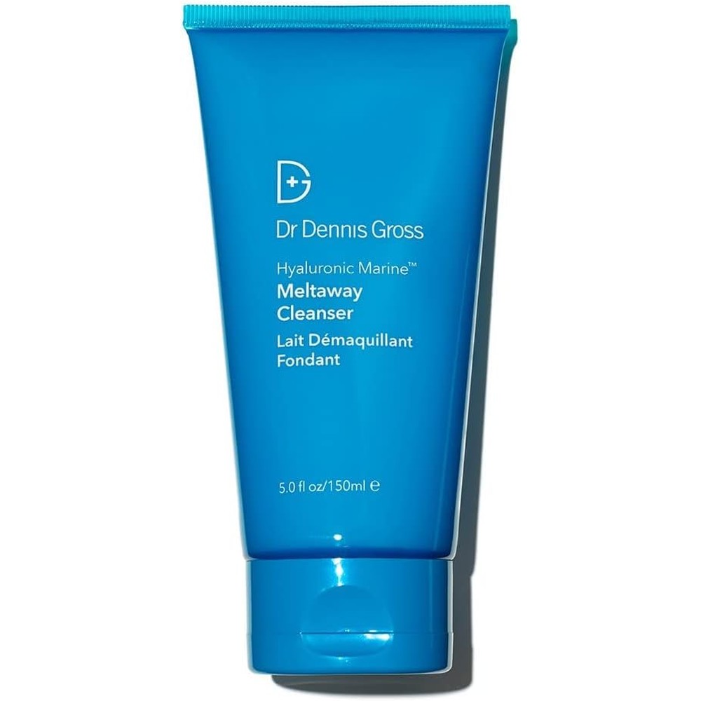 Dr Dennis Gross Hyaluronic Marine Meltaway Cleanser | Oil-Free Hypoallergenic Makeup Removing Cleanser Removes Waterproof Makeup, Dirt, and Oil Without Stripping the Moisture Barrier | 5 oz