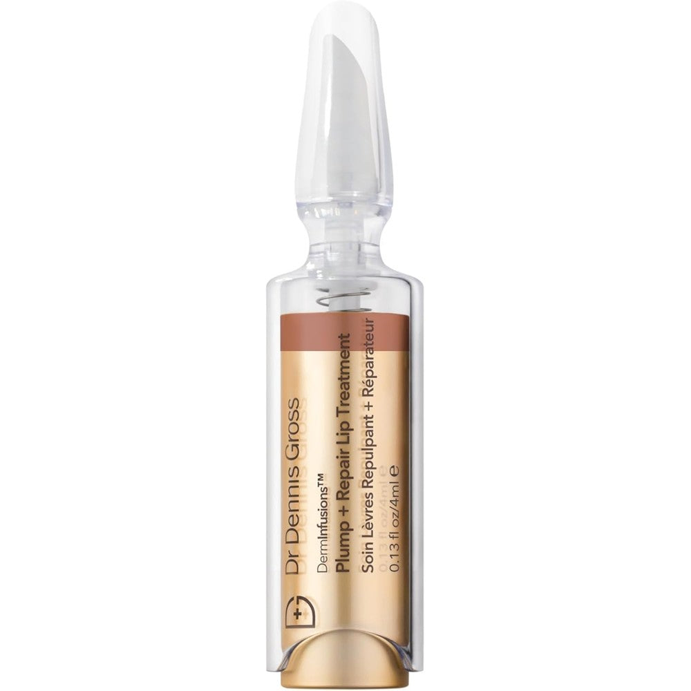 Dr Dennis Gross DermInfusions Plump + Repair Tinted Lip Treatment, Beige - Visibly Plumps & Defines Lips with Hyaluronic Acid & Peptides - Repairs Moisture Barrier - 4 mL