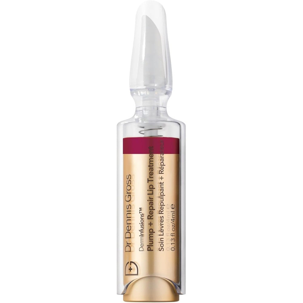 Dr Dennis Gross DermInfusions Plump + Repair Tinted Lip Treatment, Berry - Visibly Plumps & Defines Lips with Hyaluronic Acid & Peptides - Repairs Moisture Barrier - 4 mL