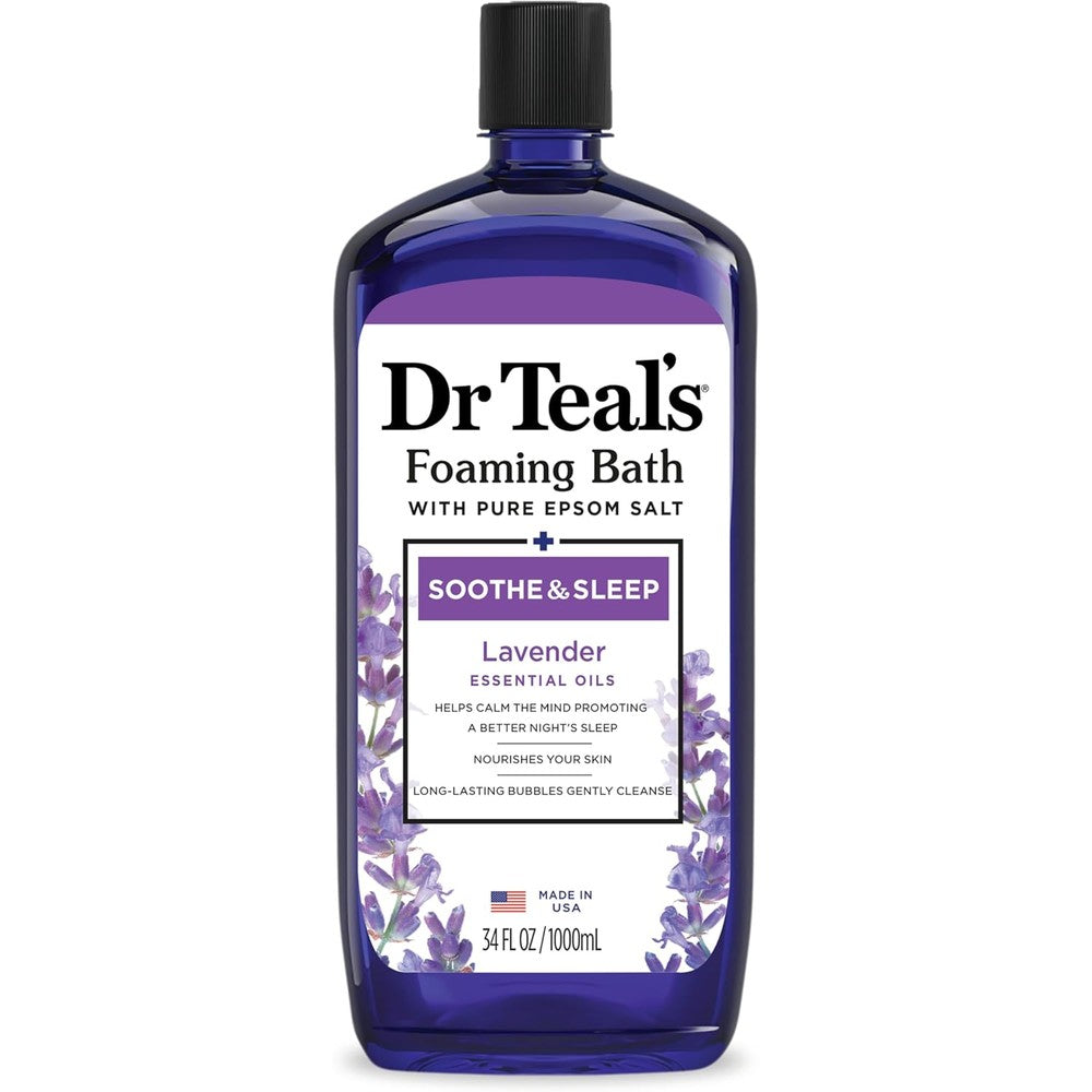 Dr Teal's Foaming Bath Soothe And Sleep Lavender With Pure Epsom Salt 34 Fluid Ounce