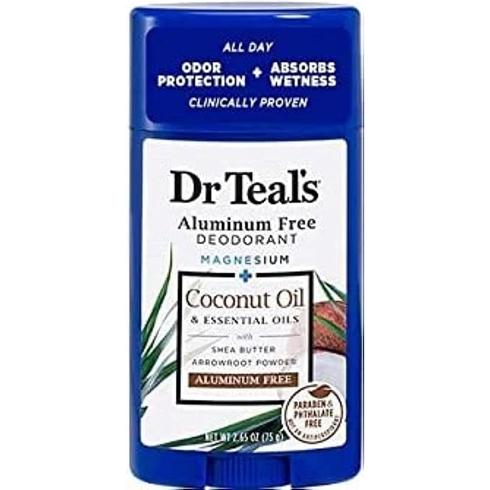 Dr Teal's Aluminum Free Deodorant Stick front view long lasting unisex underarm protection
