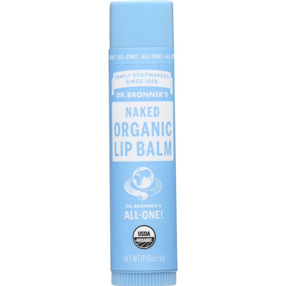 Dr. Bronner's Magic Soaps Organic Naked Unscented Lip Balm For Sensitive Lips 0.15 Ounce