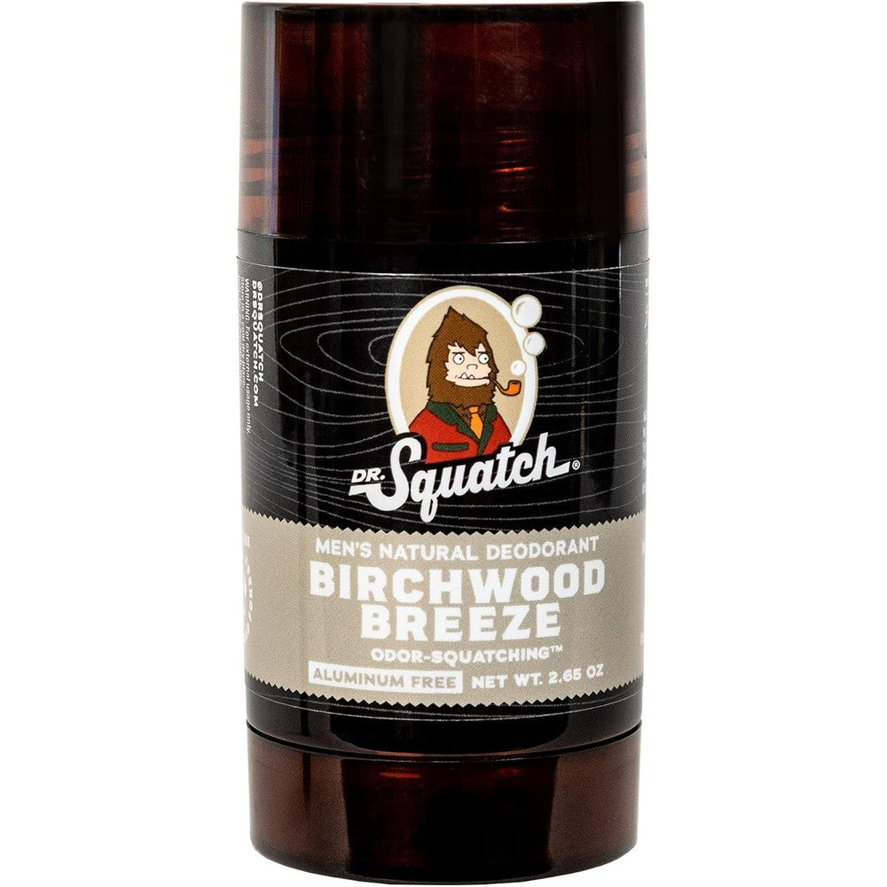 Dr. Squatch Natural Deodorant Birchwood Breeze front view for men's grooming