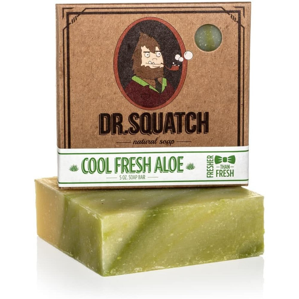 Dr. Squatch Cool Fresh Aloe natural men's bar soap packaging front view
