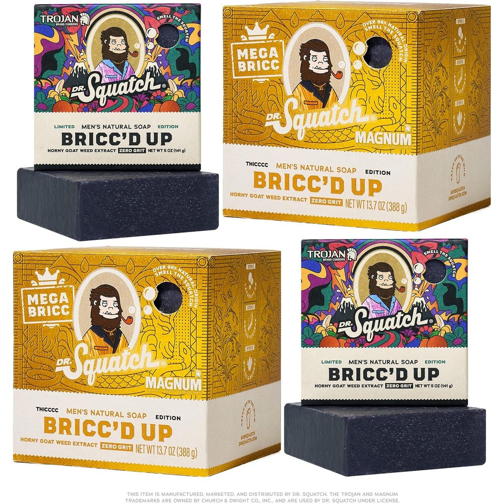 Dr. Squatch Natural Men's Bar Soap Trojan Limited Edition front view packaging