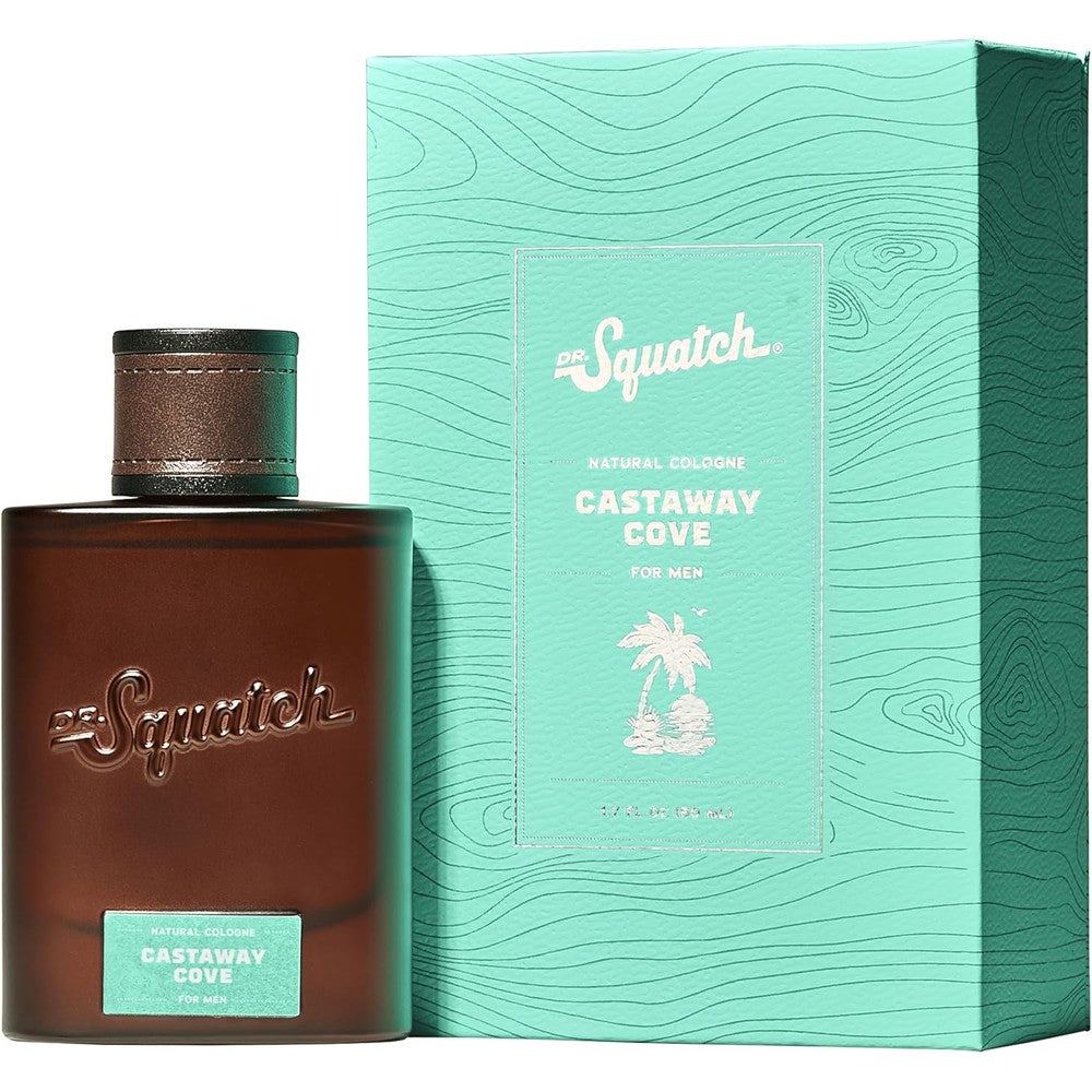 Dr. Squatch Castaway Cove Natural Cologne front view packaging for men