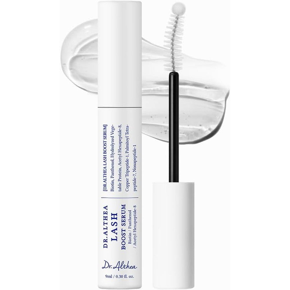 Dr. Althea Lash Boost Serum front view packaging of the white tube for stronger eyelashes.