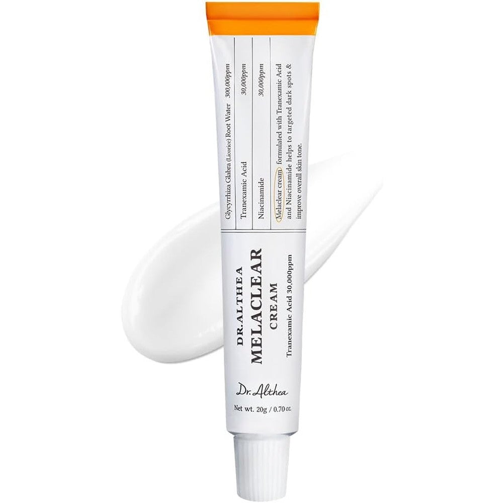 Dr Althea Melaclear Cream 20ml front view of the tube packaging for hyperpigmentation care