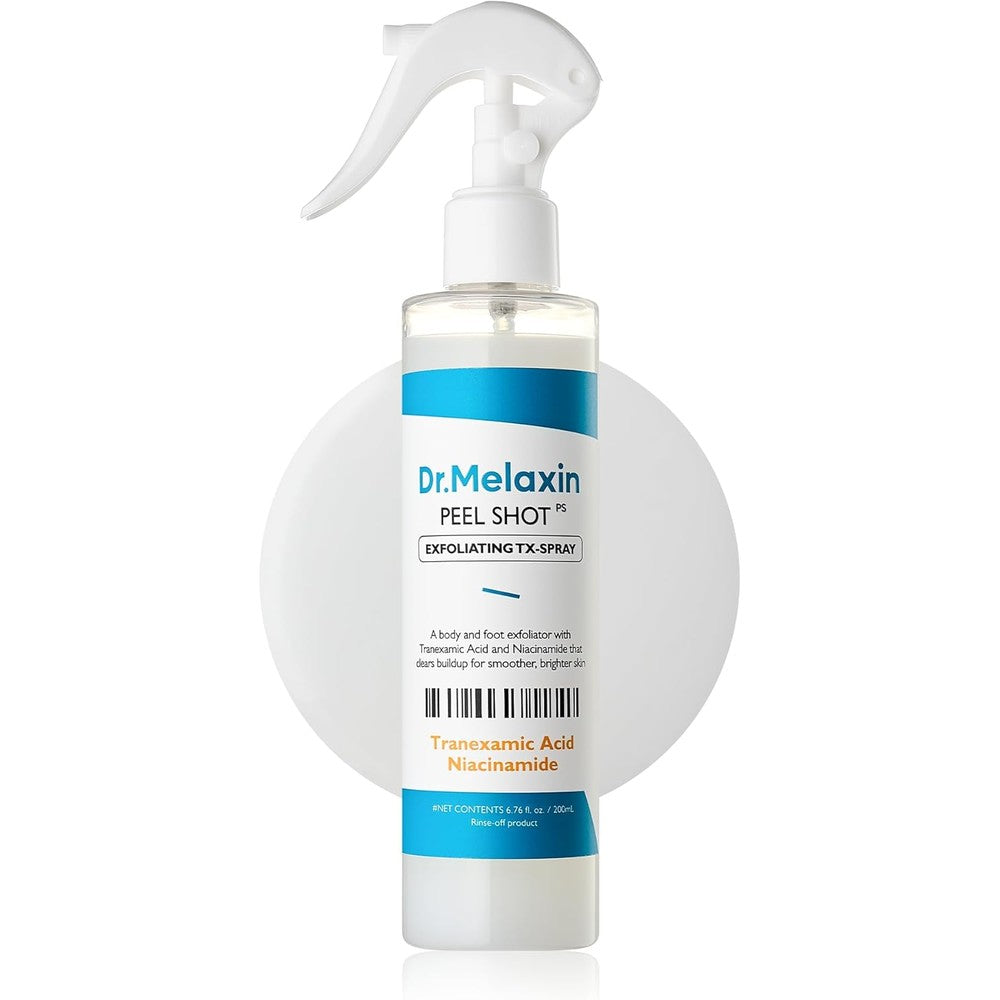 Dr.Melaxin Tx Peel Shot Body Exfoliating Spray front view bottle