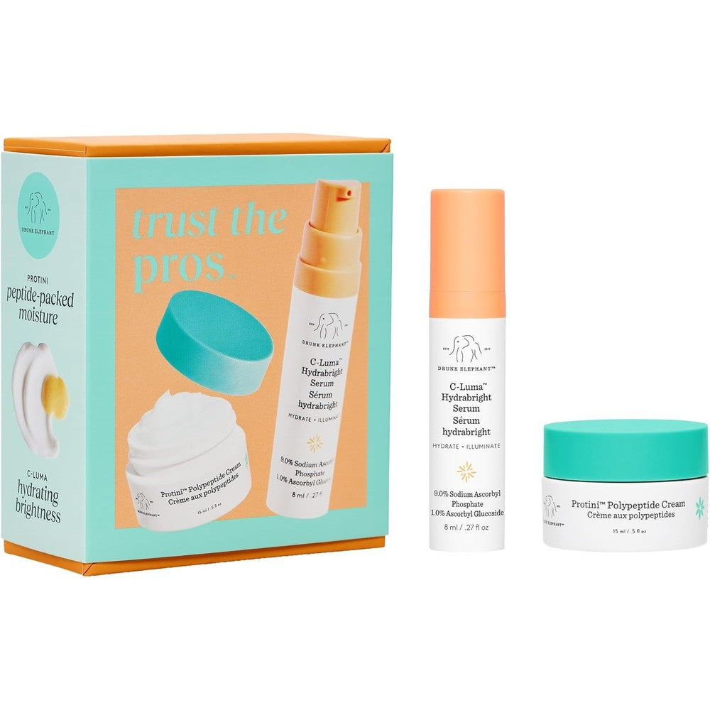 Drunk Elephant Trust The Pros Illuminate And Firm Skincare Kit Travel Size