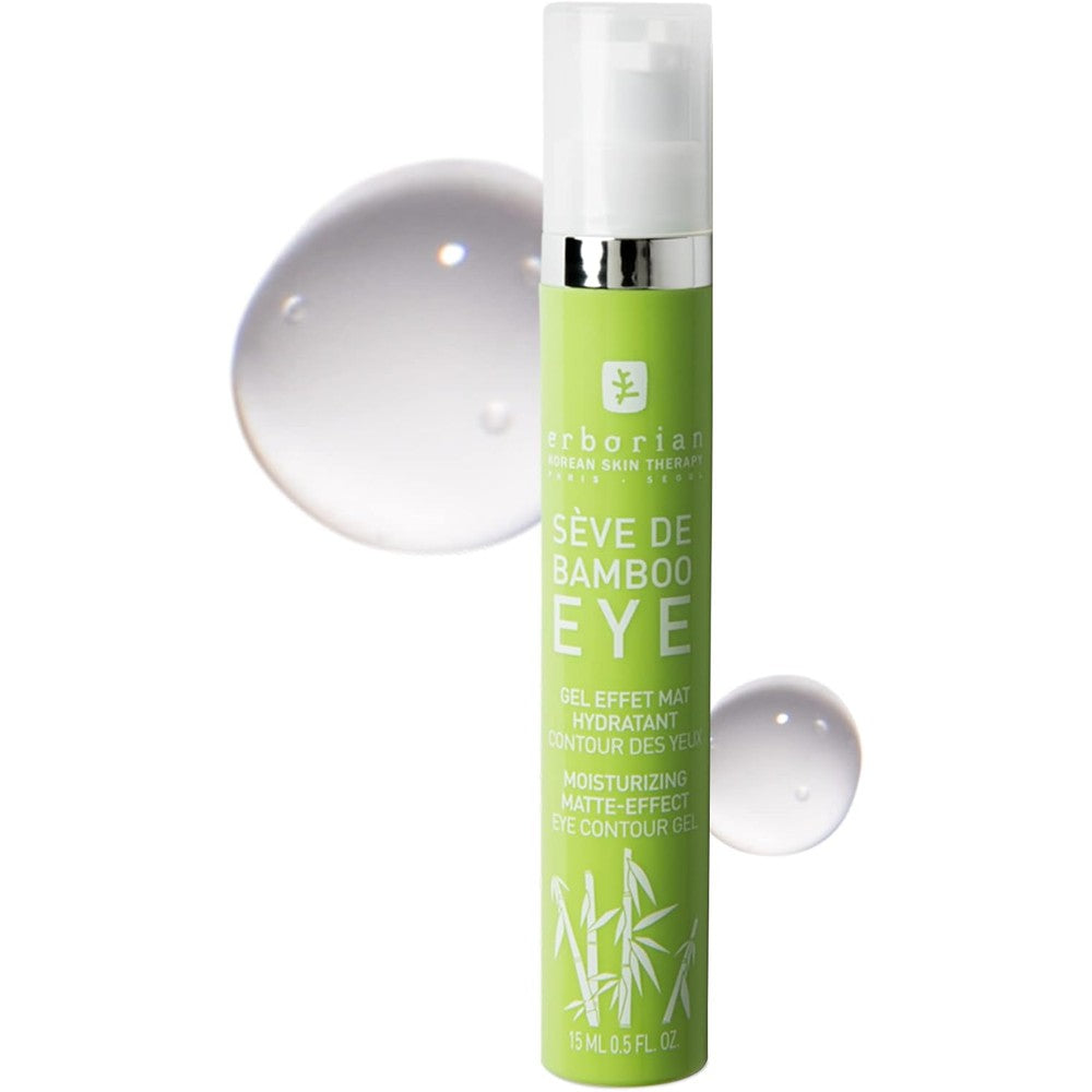 Erborian Seve de Bamboo Eye gel cream 15ml tube front view showing premium Korean skincare branding