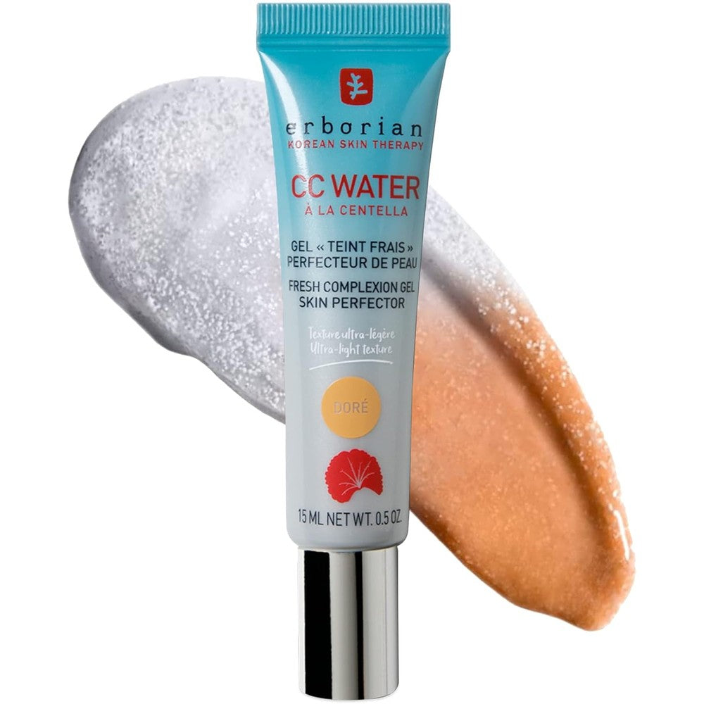Erborian CC Water Gel Color Corrector Doré 15ml tube front view showing product packaging.