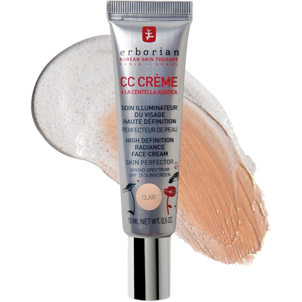 Erborian CC Cream color correcting cream front view of fifteen milliliter tube.