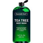 Essentially KateS Tea Tree Body Wash front view showing the sixteen point nine fluid ounce bottle packaging