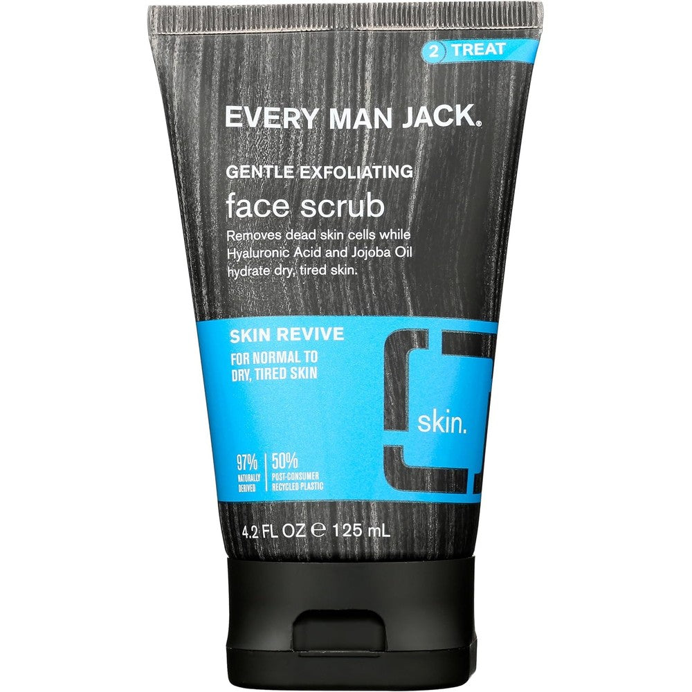 Every Man Jack Skin Revive Gentle Exfoliating Face Scrub front view of the packaging tube.