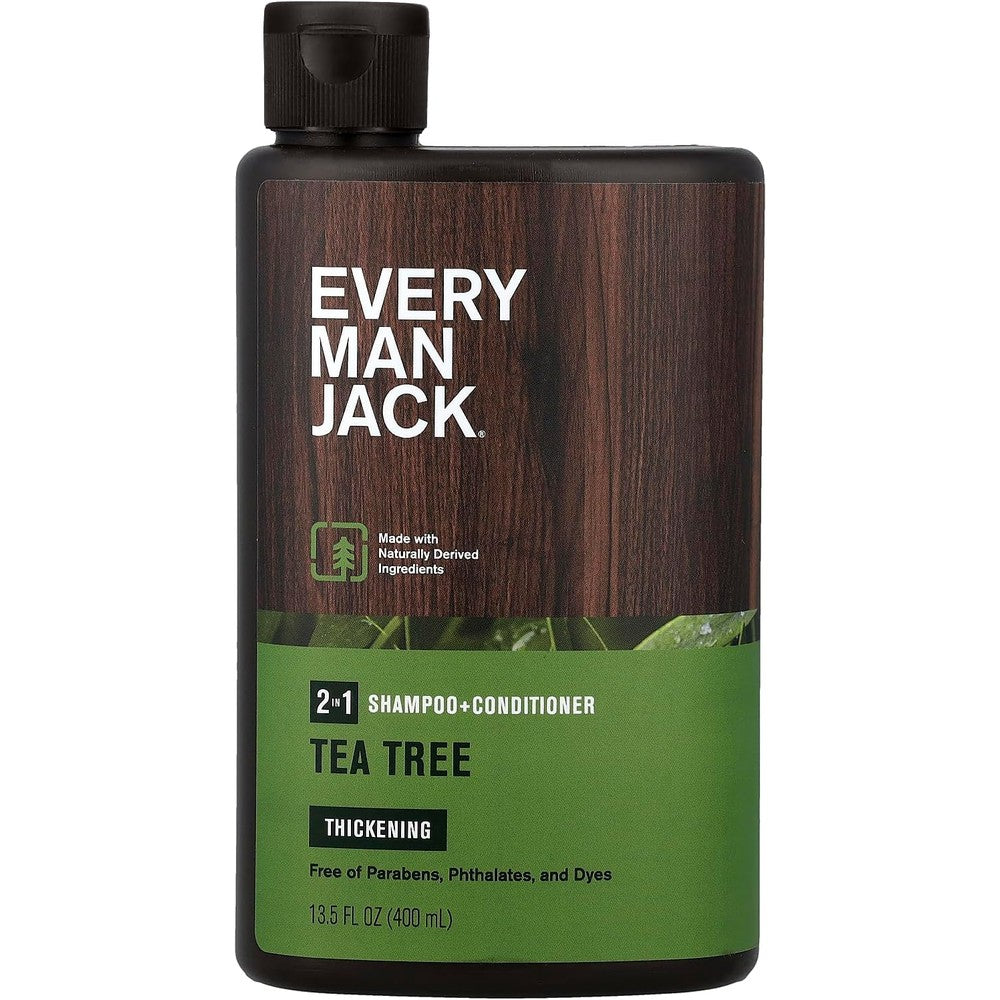 Every Man Jack Thickening Tea Tree Two In One Shampoo And Conditioner front view bottle