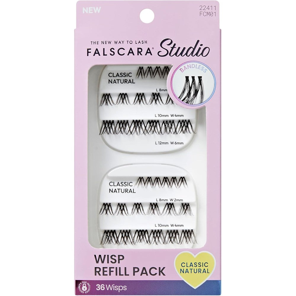Falscara Studio, False Eyelashes, Lash Clusters, 'Classic Natural', 8mm-12mm, Includes 36 Wisps, Contact Lens Friendly, Easy to Apply, Reusable Lash Clusters