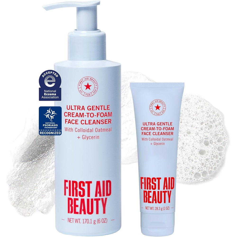 First Aid Beauty Pure Skin Face Cleanser two pack front view gentle skincare product
