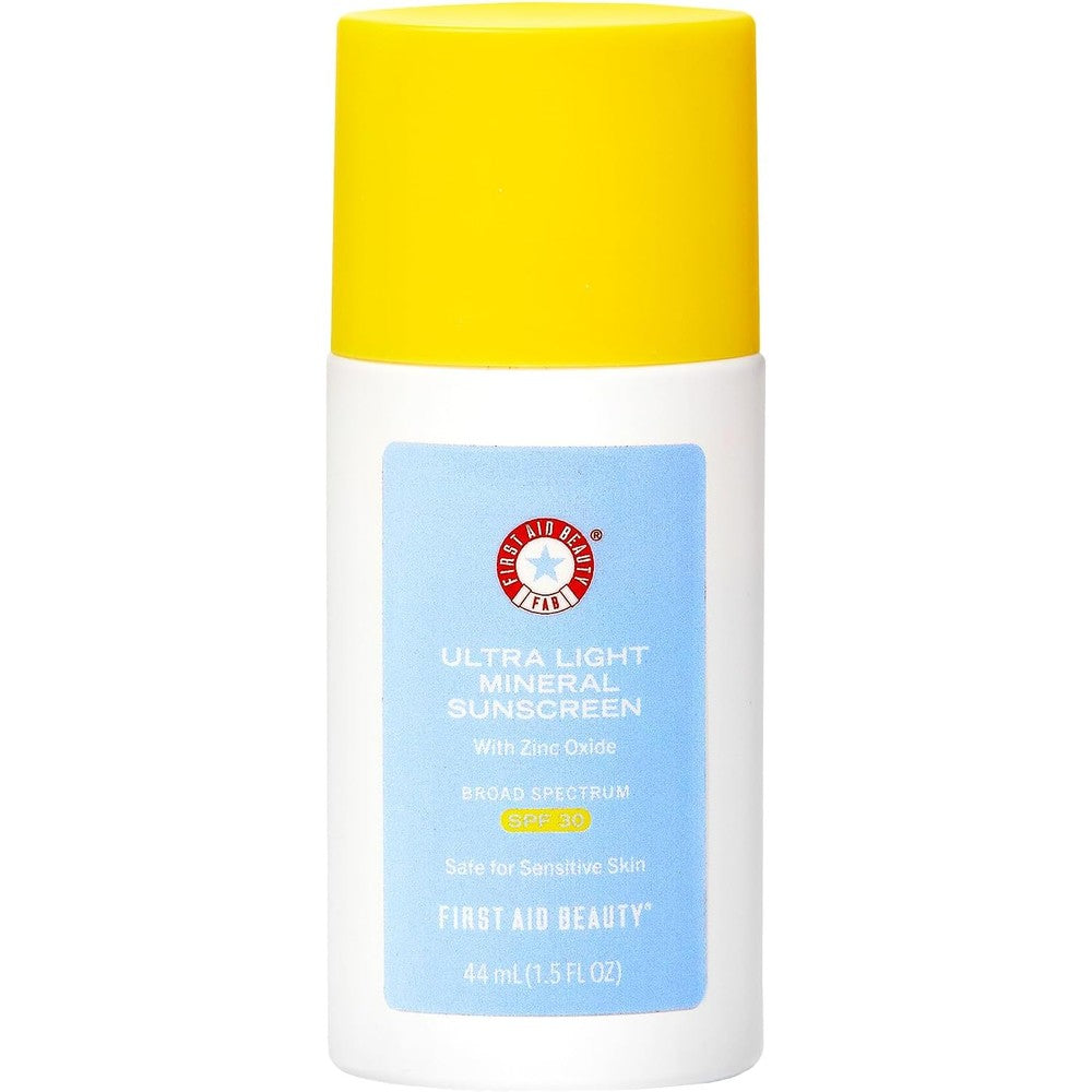 First Aid Beauty Weightless Liquid Mineral Sunscreen front bottle view