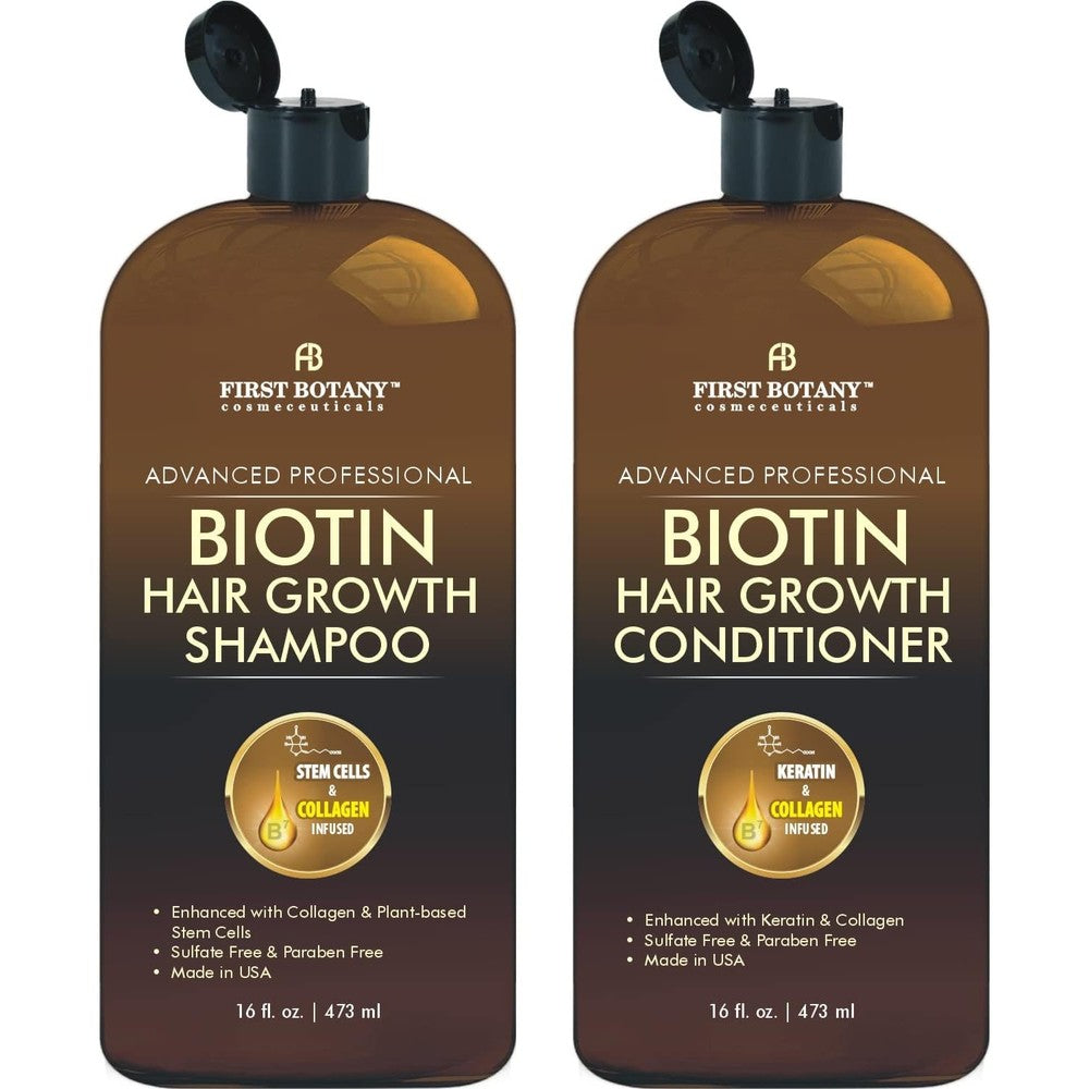 First Botany Biotin Hair Growth Shampoo and Conditioner duo pack front view showing product labels