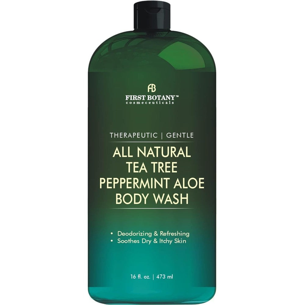 First Botany natural tea tree mint body wash front view bottle