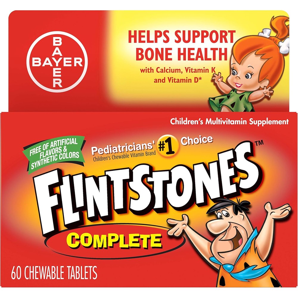 Flintstones Complete Childrens Multivitamin 60 chewable tablets bottle front