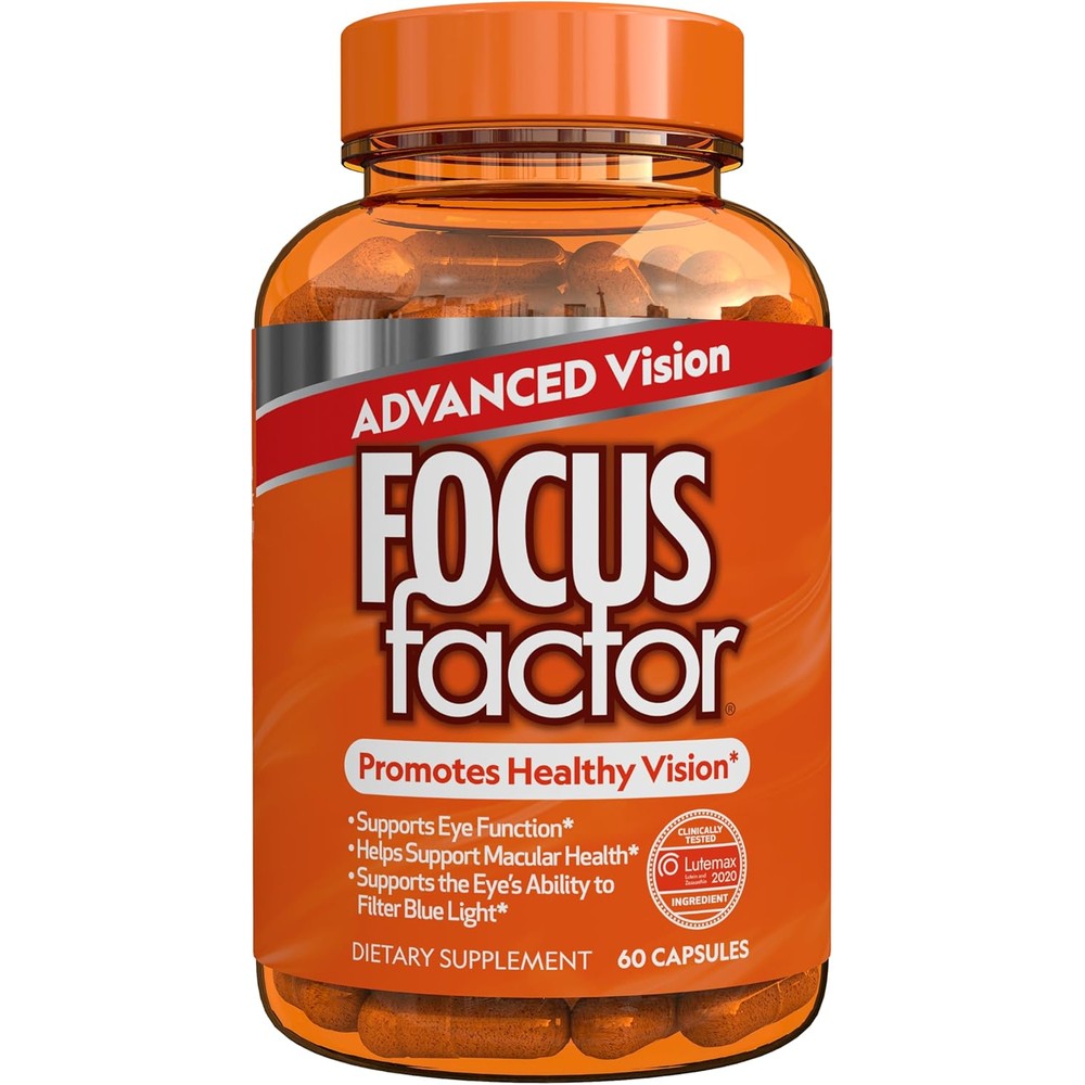 Focus Factor Advanced Vision Formula (60 Count) - Eye Vitamins with Vitamin C, Vitamin E, Lutemax(R) 2020 - Lutein and Zeaxanthin Supplement for Eye Health Support