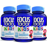 Focus Factor Kids Complete Daily Chewable Multivitamin & Neuro Nutrient Brain Function w/Vitamin B12, C, D3, Berry, 60 Count, Pack of 3