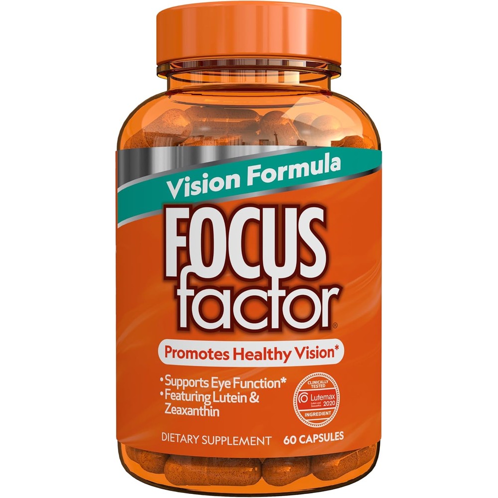 Focus Factor Vision Formula (60 Count) - Eye Vitamins with Vitamin C, Vitamin E, Lutemax(R) 2020 - Lutein and Zeaxanthin Supplement for Eye Health Support