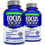 Focus Factor Adults Extra Strength, 120 Count- Brain Supplement for Memory, Concentration, Focus - DMAE, Vitamin D, DHA- Brain Health Supplement - Trusted Formula- Brain Vitamins, Focus Pills (2 pk)