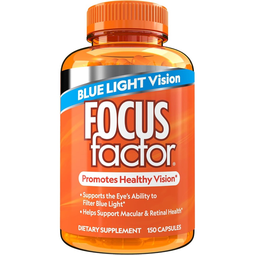 Focus Factor Blue Light Formula (150 Count) - Eye Vitamins with Blue Light Filtration Support - Lutein and Zeaxanthin Supplement with Vitamin C, Vitamin E, Lutemax 2020(R) - Promote Eye Health