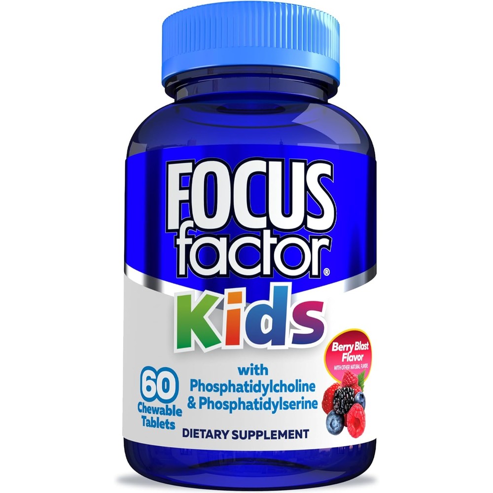 Focus Factor Kids Complete Daily Chewable Vitamins: Multivitamin & Neuro Nutrient (Brain Function) w/Vitamin B12, C, D3-60 Count