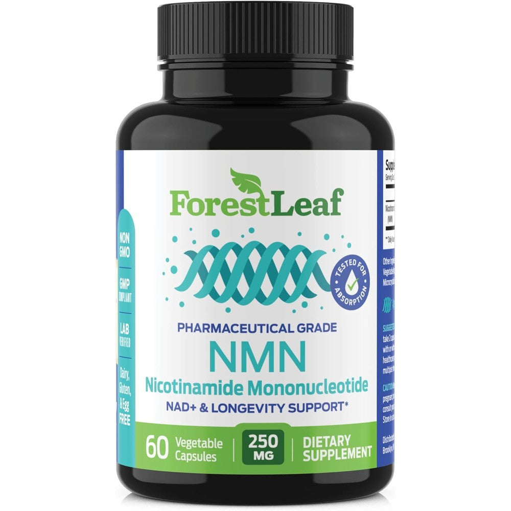 ForestLeaf - NMN Supplement (Nicotinamide Mononucleotide NAD Supplement) - Advanced Purity NAD+ & Longevity - 60 Capsules 250mg - MAX Absorption Boosts NAD+ Levels for Anti Aging & Metabolic Function