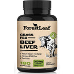 ForestLeaf Grass Fed Beef Liver Capsules, 3000mg Per Serving, Supports Immunity & Body Wellness, Cleansing, Digestion, Natural Iron, Vitamin A and B12, Freeze Dried Beef Liver Supplement, 180 Caps
