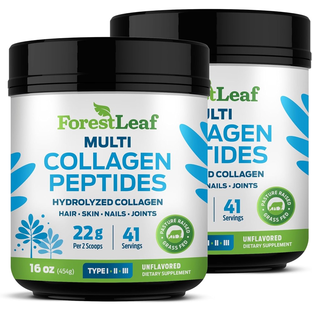 Collagen Peptides Powder Unflavored - Hydrolyzed Collagen Protein Powder Type 1, 2 & 3 - Grass Fed Keto Collagen Powder for Women & Men - Vital Hair, Skin, Nails, Joints, Recovery, 11g Per Serving