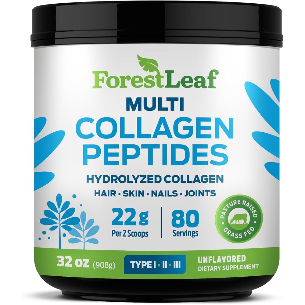 Collagen Peptides Powder Unflavored - Hydrolyzed Collagen Protein Powder Type 1, 2 & 3 - Grass Fed Keto Collagen Powder for Women & Men - Vital Hair, Skin, Nails, Joints, Recovery, 11g Per Serving