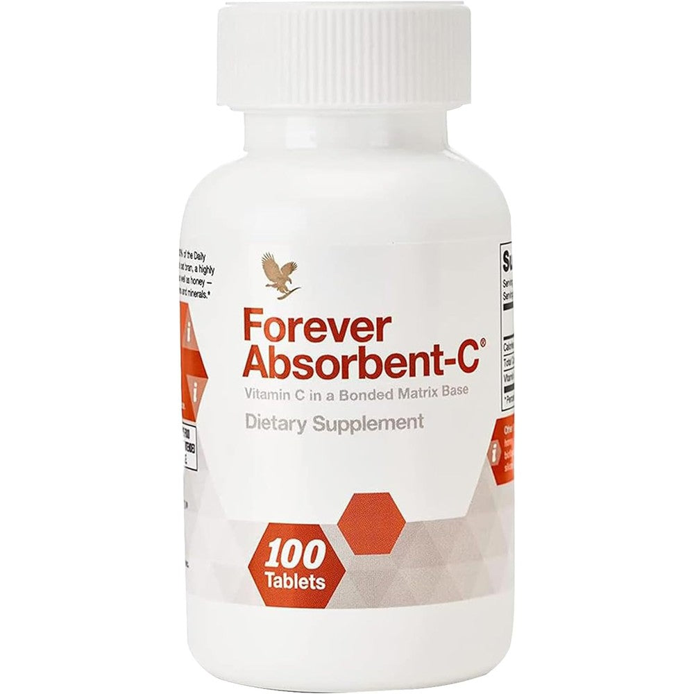 Forever Living Products Absorbent-C front view bottle of chewable Vitamin C tablets for immune support