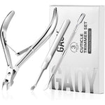GAOY 3-in-1 Cuticle Remover Kit, Professional Cuticle Trimmer, Pusher and Sharp Nippers, Stainless Steel Manicure Tools For Nail Care