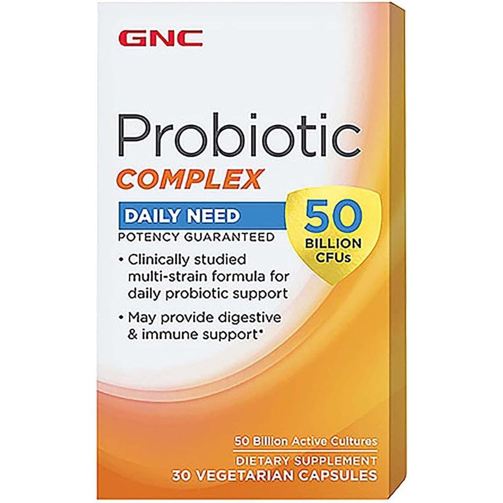 GNC Probiotic Complex Daily Need with 50 Billion CFUs | Clinically Studied Multi-Strain, Supports Digestive and Immune Health, Vegetarian | 30 Capsules