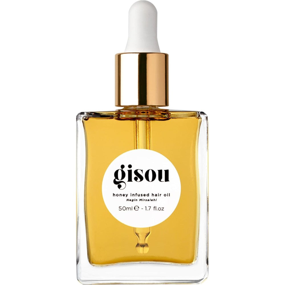 Gisou Honey Infused Hair Oil - Hydrating & Frizz Control Treatment with Mirsalehi Honey, Adds Shine & Heat Protectant for All Hair Types, 1.7 Fl Oz