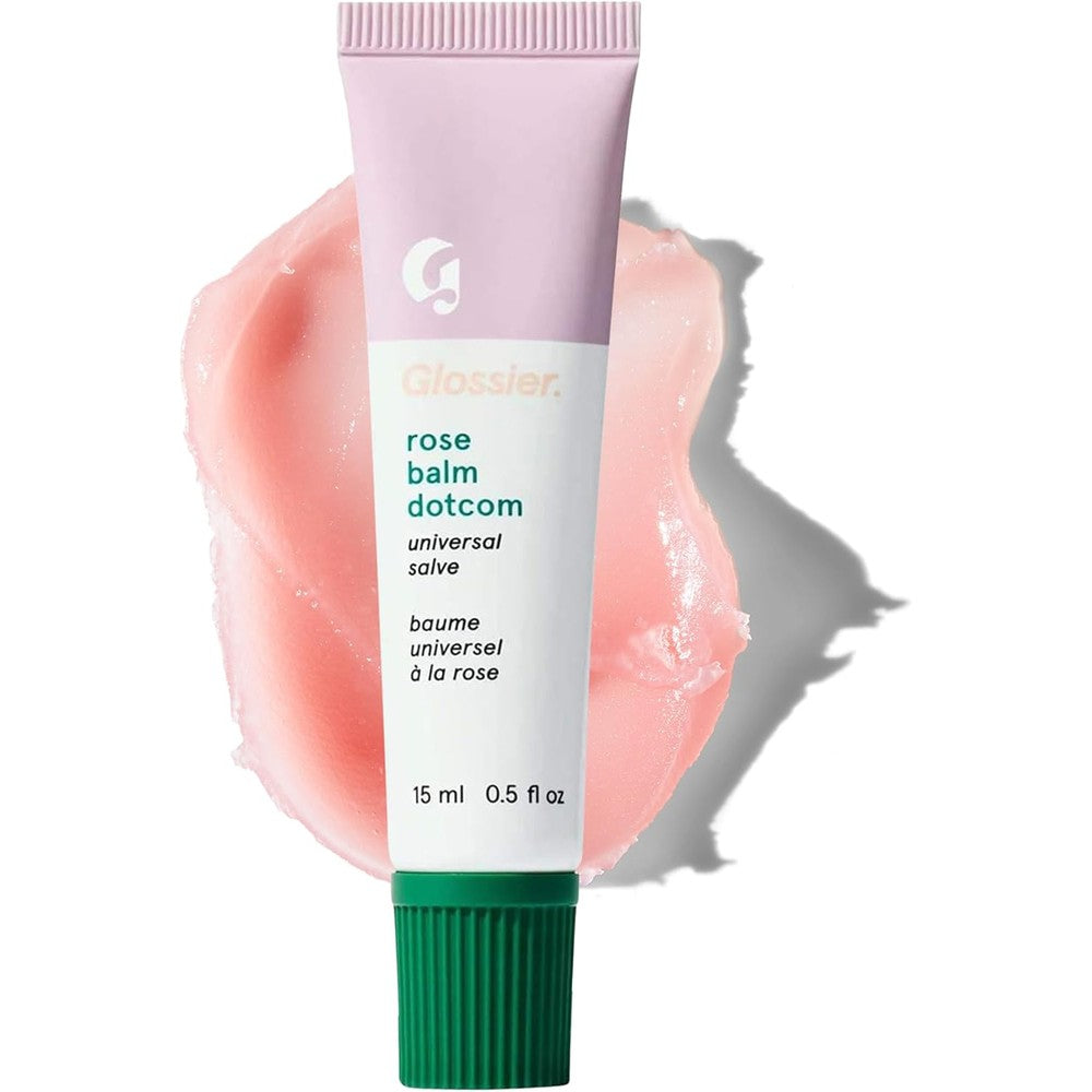 Glossier Balm Dotcom Hydrating Tinted Lip Balm - Universal Salve, Up to 12Hr Moisture for Dry Lips, Cuticles & Skin - Lanolin, Beeswax & Castor Oil - Rose, Pink Tint, 15ml