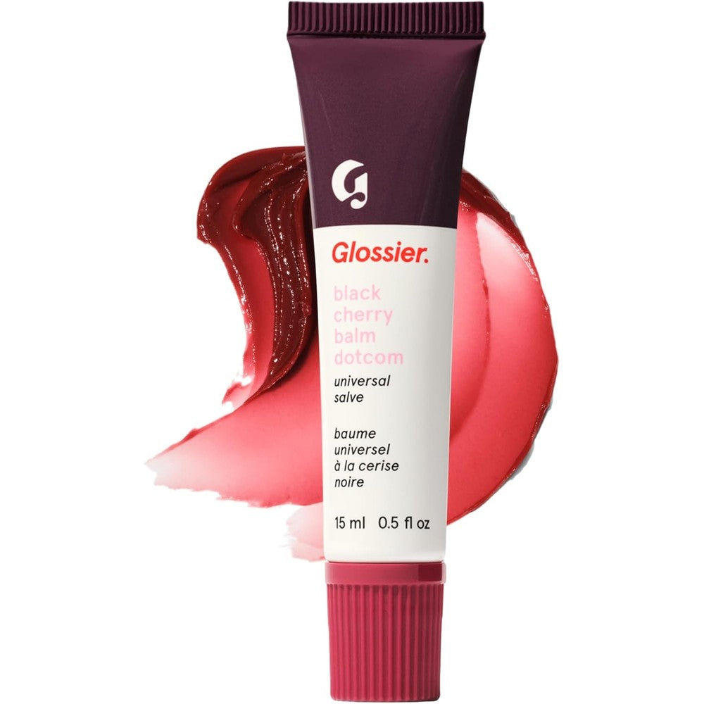 Glossier Balm Dotcom Hydrating Tinted Lip Balm - Universal Salve, Up to 12Hr Moisture for Dry Lips, Cuticles & Skin - Lanolin, Beeswax & Castor Oil - Black Cherry, Burgundy Tint, 15ml