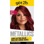 got2b Metallics Permanent Hair Dye, Cherry Red M70, Hair Color for Women & Men, Formulated with Metallic-Shine Booster for Cool, Shimmering Tones, Lasts Up to 30 Washes, 1 Kit