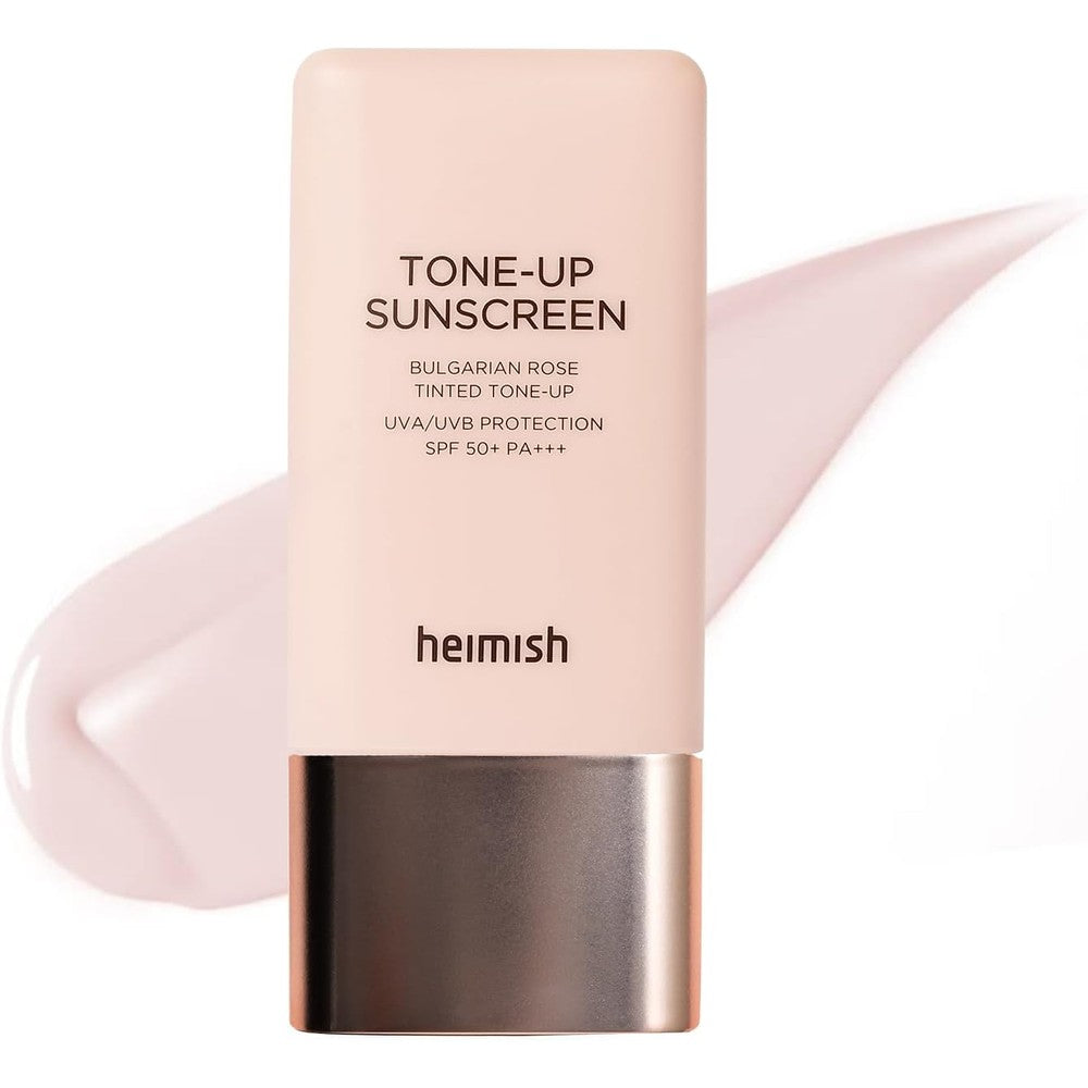 HEIMISH Bulgarian Rose Tinted Tone-up Sunscreen - SPF 50+ PA+++, Multipurpose Tone Up Sunscreen, Primer, Makeup Base for face, Lightweight, Non-greasy, Hydrating, Natural Pink Finish, 1.0fl.oz/30ml