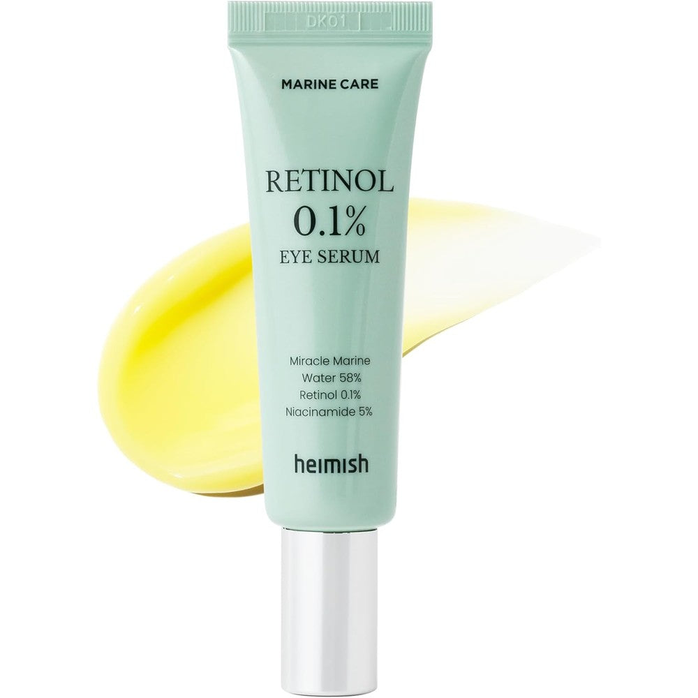HEIMISH Marine Care Retinol 0.1% Eye Serum - Anti Aging Serum, Eye Serum for Firming, Anti Wrinkle, Skin Elasticity, Hydrating with Retinol, Hyaluronic Acid, Lighweight, Non-sticky, 1.0fl.oz/30ml