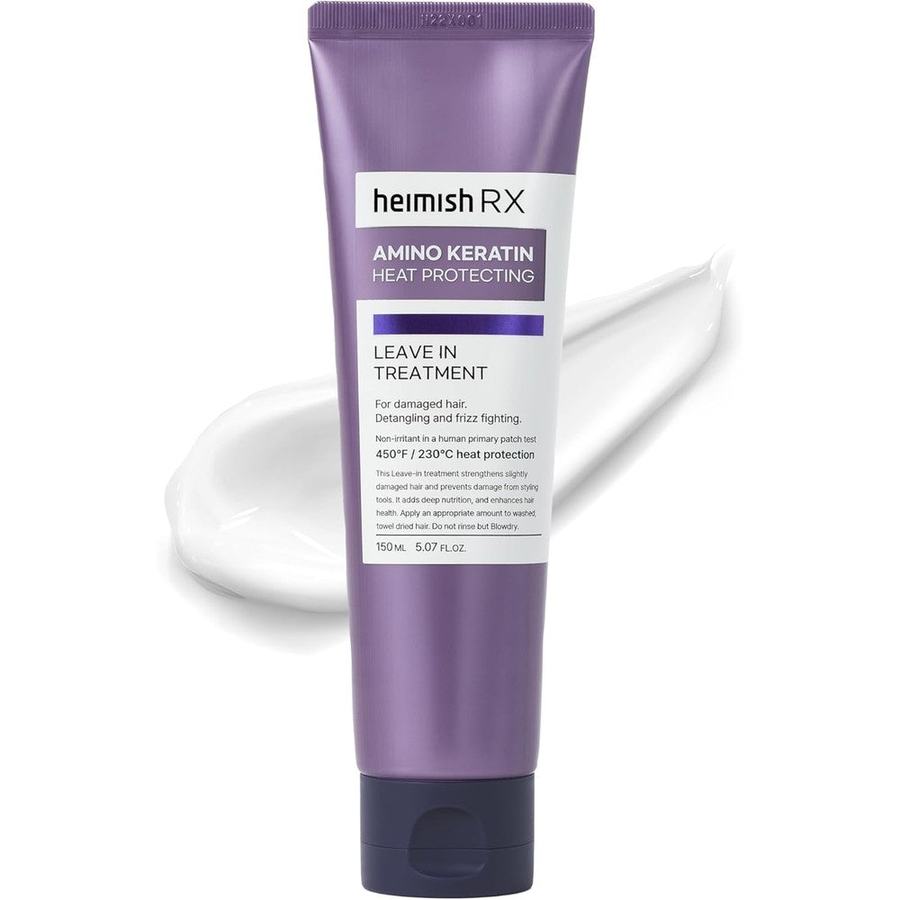 HEIMISH RX Amino Keratin Heat Protecting Leave In Treatment - Heat Protectant Cream, Leave-in Styling Hair Cream Treatment for Damaged Hair, Strengthening, Frizz Control, 150ml (5.07 fl. oz)