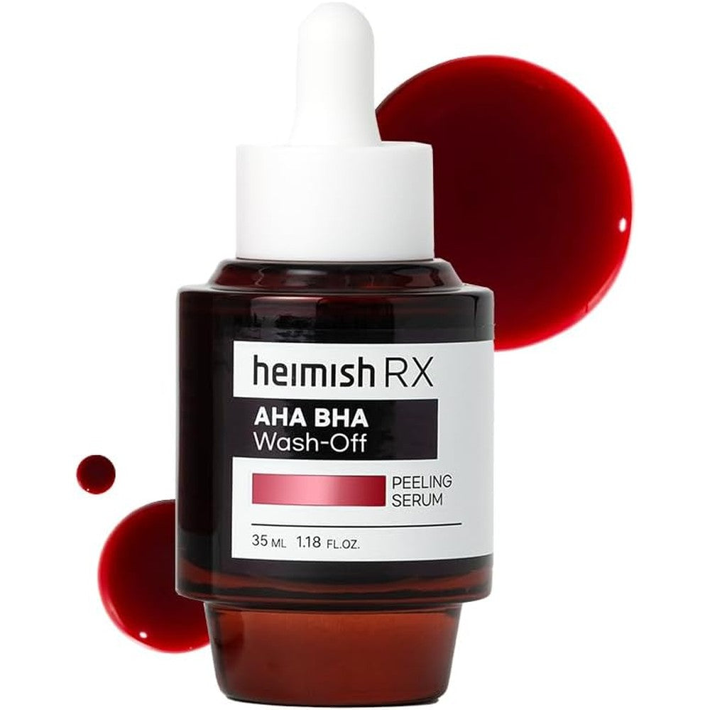 HEIMISH RX AHA BHA Wash-off Peeling Serum - Chemical Peel for Blackheads, Pore and Sebum, Gentle & Hydrating Face Exfoliant for Oily and Acne-prone skin, Korean Skincare, 35ml (1.18 fl. oz)